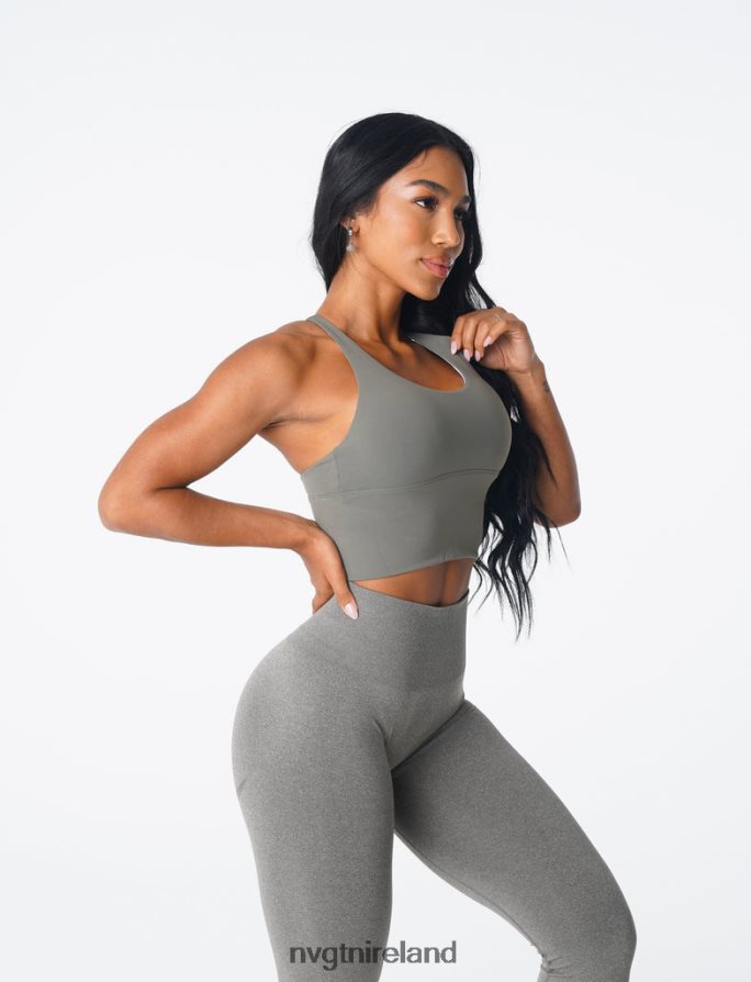 NVGTN Matrix Bra Top Fitness Khaki Green Women VV2PRZ83