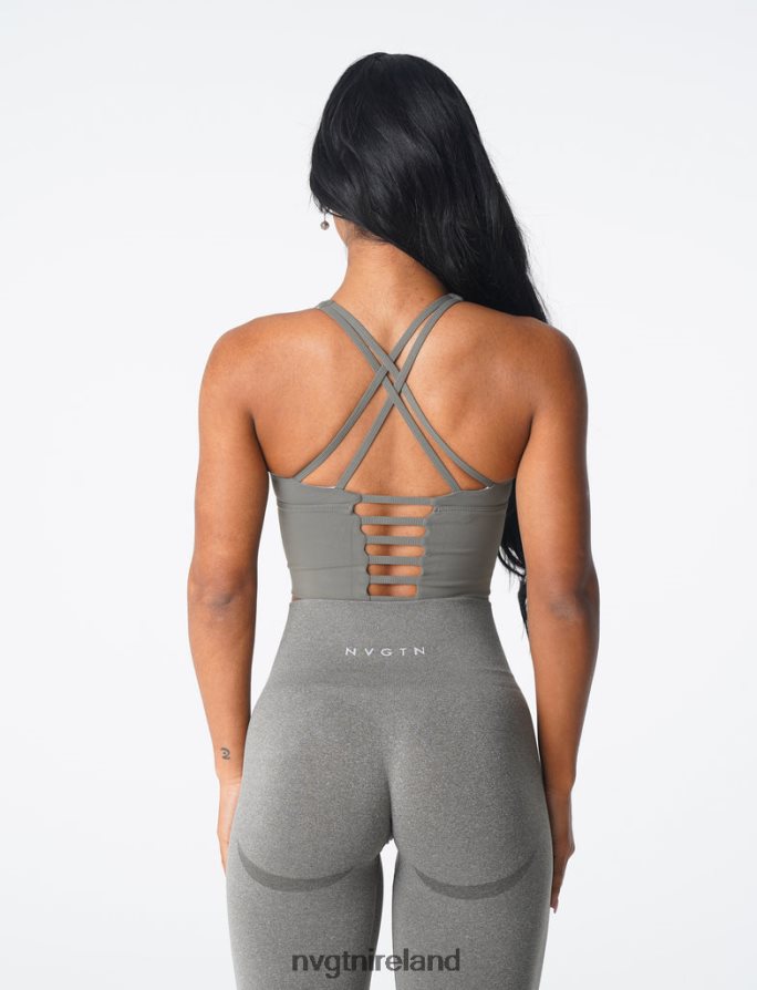 NVGTN Matrix Bra Top Fitness Khaki Green Women VV2PRZ83