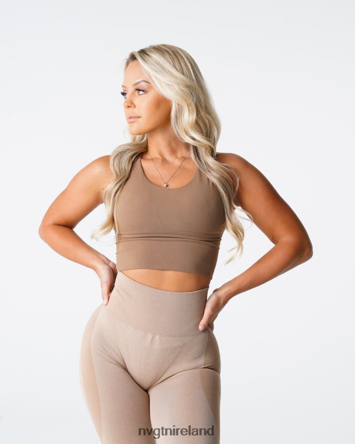 NVGTN Matrix Bra Top Fitness Mocha Women VV2PRZ84
