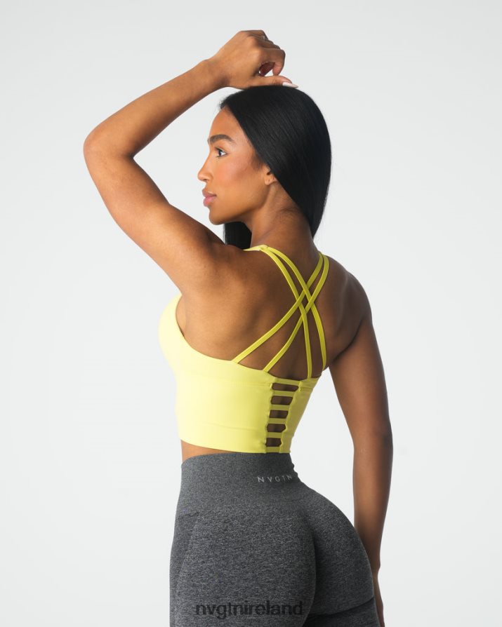NVGTN Matrix Bra Top Fitness Pastel Yellow Women VV2PRZ88