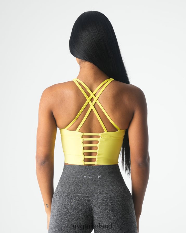 NVGTN Matrix Bra Top Fitness Pastel Yellow Women VV2PRZ88