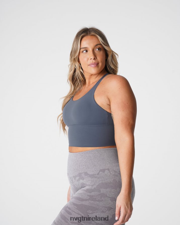 NVGTN Matrix Bra Top Fitness Stone Grey Women VV2PRZ229