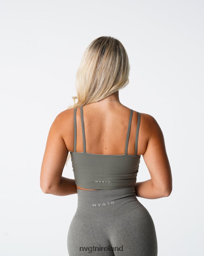 NVGTN Poise Bra Top Fitness Khaki Green Women VV2PRZ191