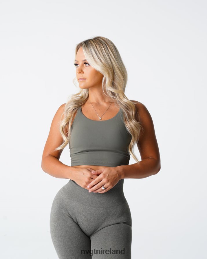 NVGTN Poise Bra Top Fitness Khaki Green Women VV2PRZ191