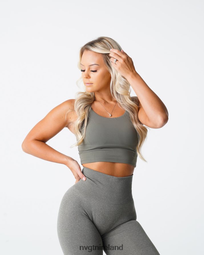 NVGTN Poise Bra Top Fitness Khaki Green Women VV2PRZ191