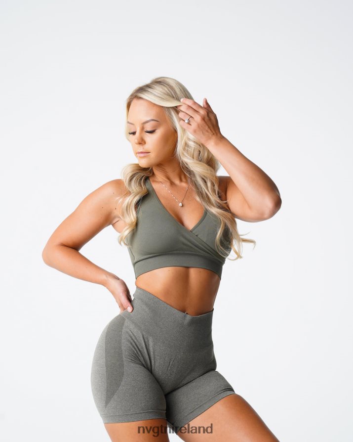 NVGTN Pursuit Seamless Bra Fitness Khaki Green Women VV2PRZ143