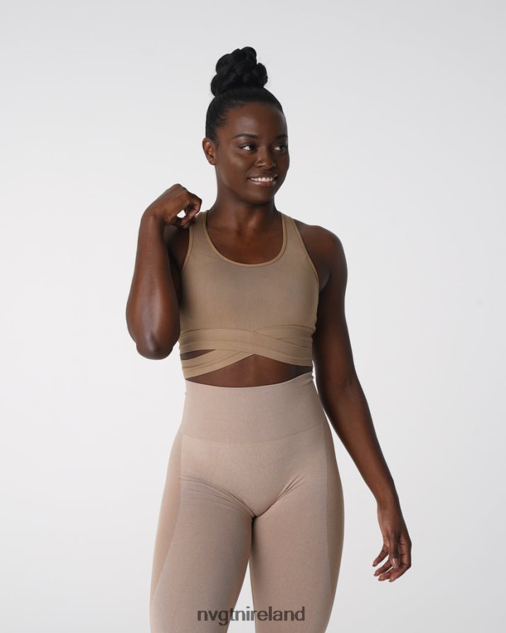 NVGTN Sculpt Seamless Bra Top Fitness Beige Women VV2PRZ145