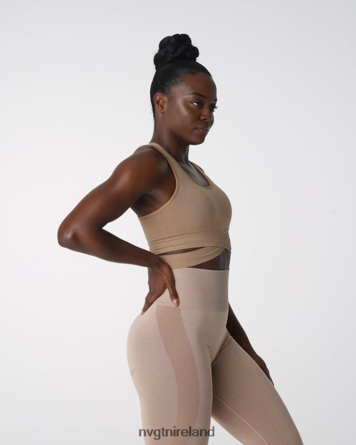 NVGTN Sculpt Seamless Bra Top Fitness Beige Women VV2PRZ145