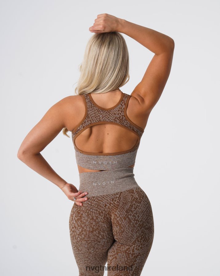 NVGTN Snakeskin Eclipse Seamless Bra Fitness Mocha Women VV2PRZ218