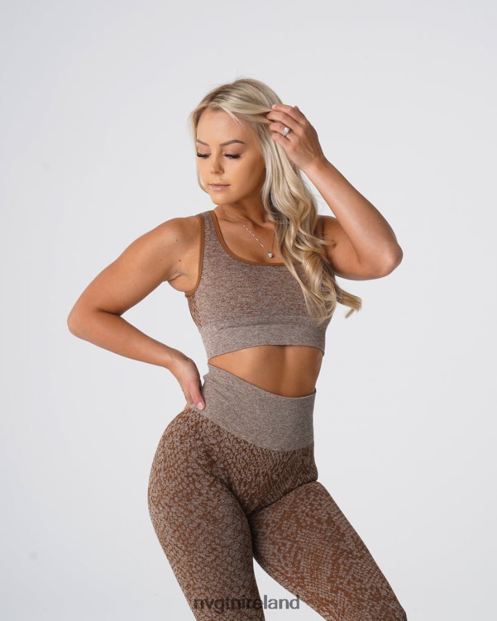 NVGTN Snakeskin Eclipse Seamless Bra Fitness Mocha Women VV2PRZ218