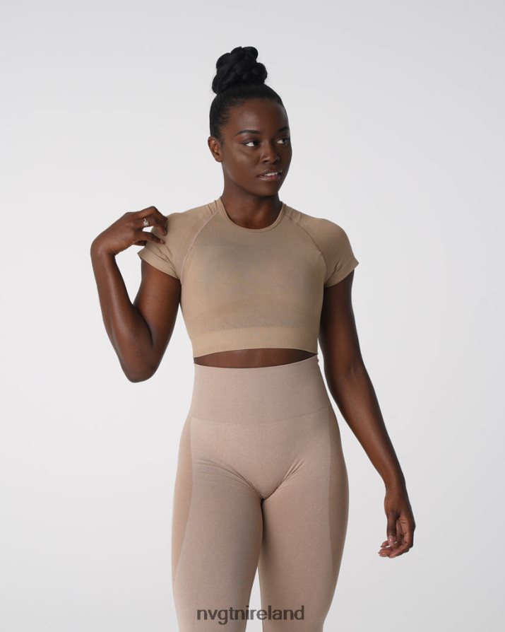 NVGTN Vortex Seamless Bra Top Fitness Beige Women VV2PRZ149