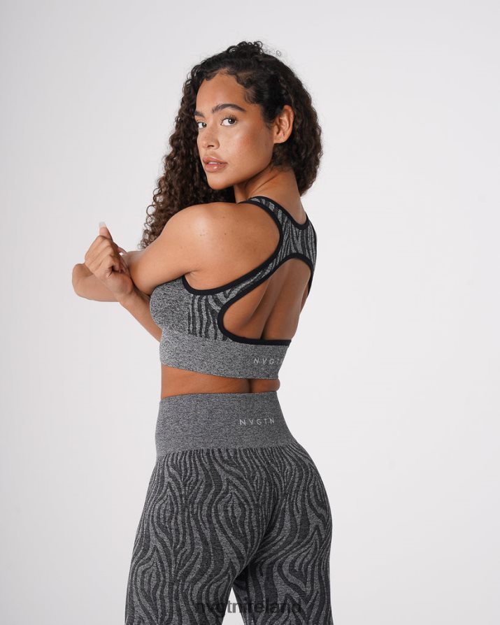 NVGTN Zebra Eclipse Seamless Bra Fitness Black Speckled Women VV2PRZ214