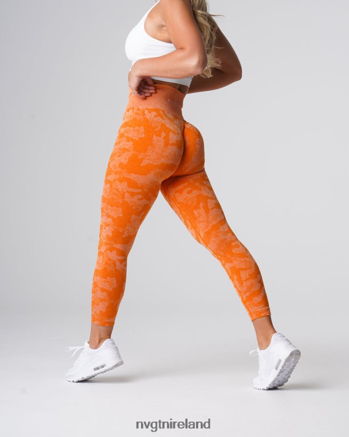 NVGTN Camo Seamless Leggings Fitness Burnt Orange Women VV2PRZ669