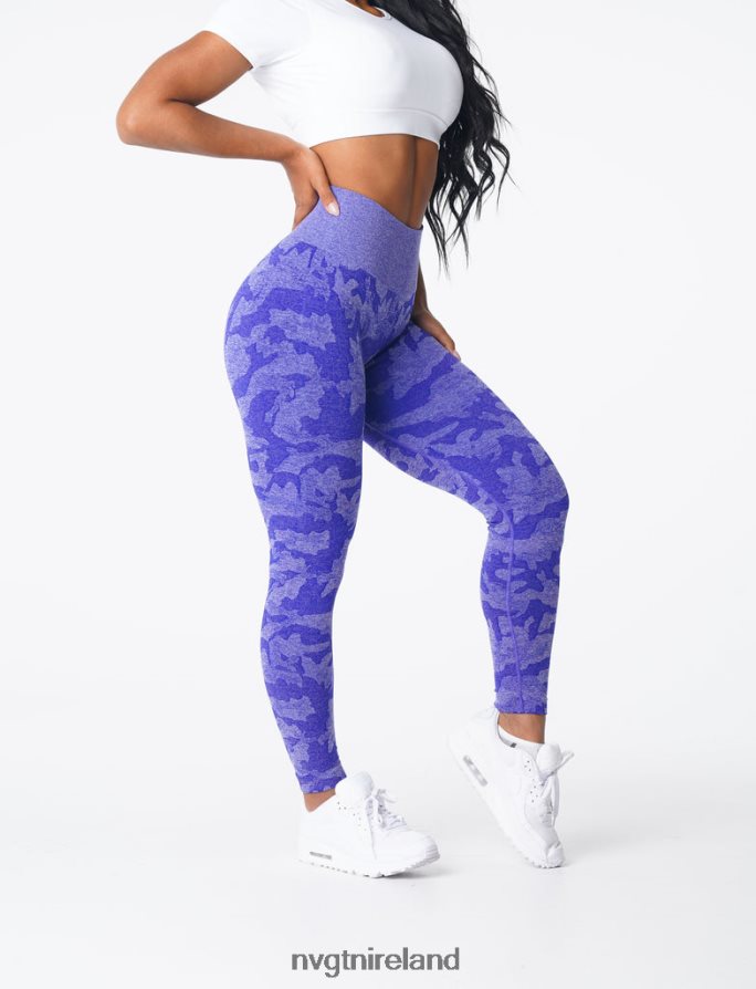 NVGTN Camo Seamless Leggings Fitness Electric Blue Women VV2PRZ667