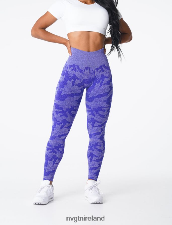 NVGTN Camo Seamless Leggings Fitness Electric Blue Women VV2PRZ667