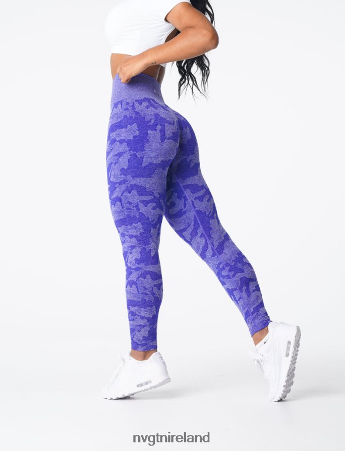 NVGTN Camo Seamless Leggings Fitness Electric Blue Women VV2PRZ667