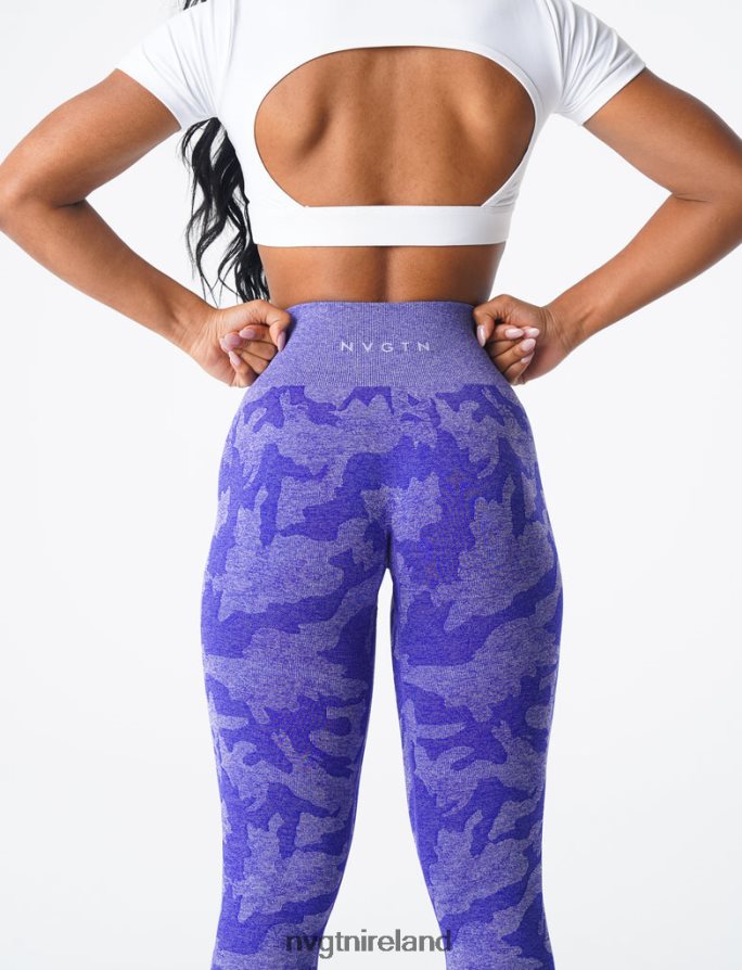 NVGTN Camo Seamless Leggings Fitness Electric Blue Women VV2PRZ667