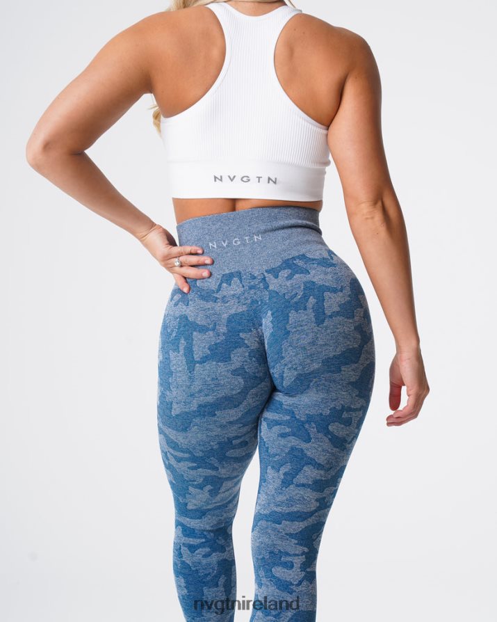 NVGTN Camo Seamless Leggings Fitness Slate Blue Women VV2PRZ674