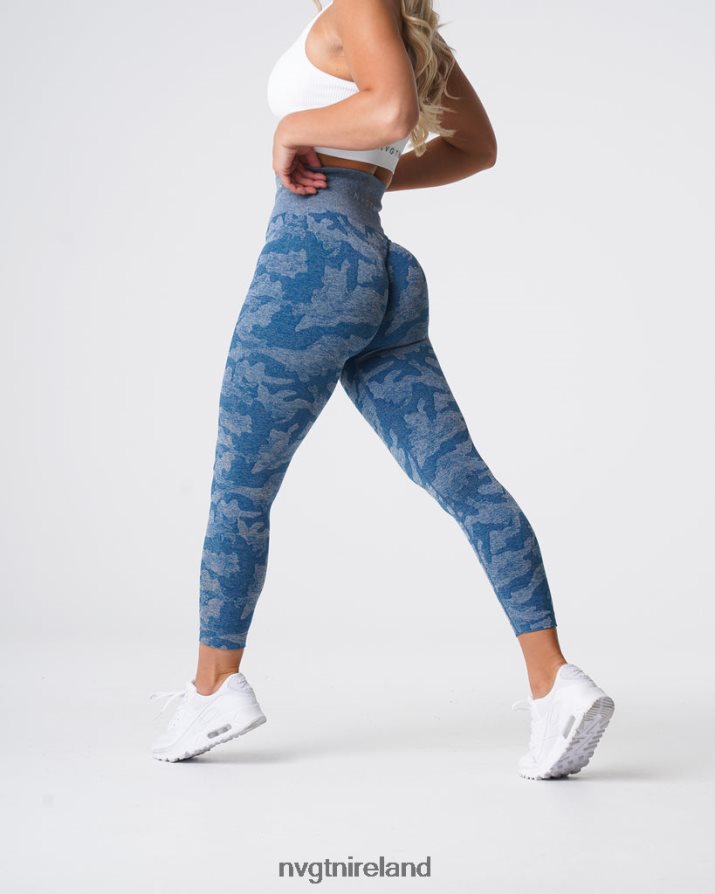 NVGTN Camo Seamless Leggings Fitness Slate Blue Women VV2PRZ674