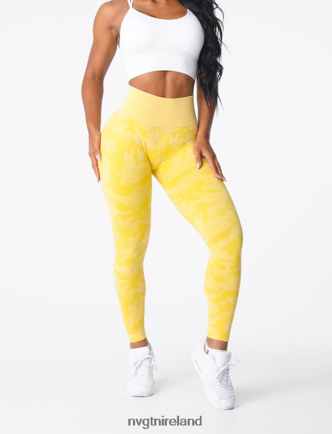 NVGTN Camo Seamless Leggings Fitness Sunshine Yellow Women VV2PRZ665