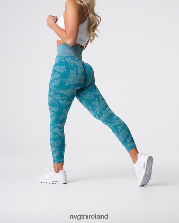 NVGTN Camo Seamless Leggings Fitness Teal Women VV2PRZ664
