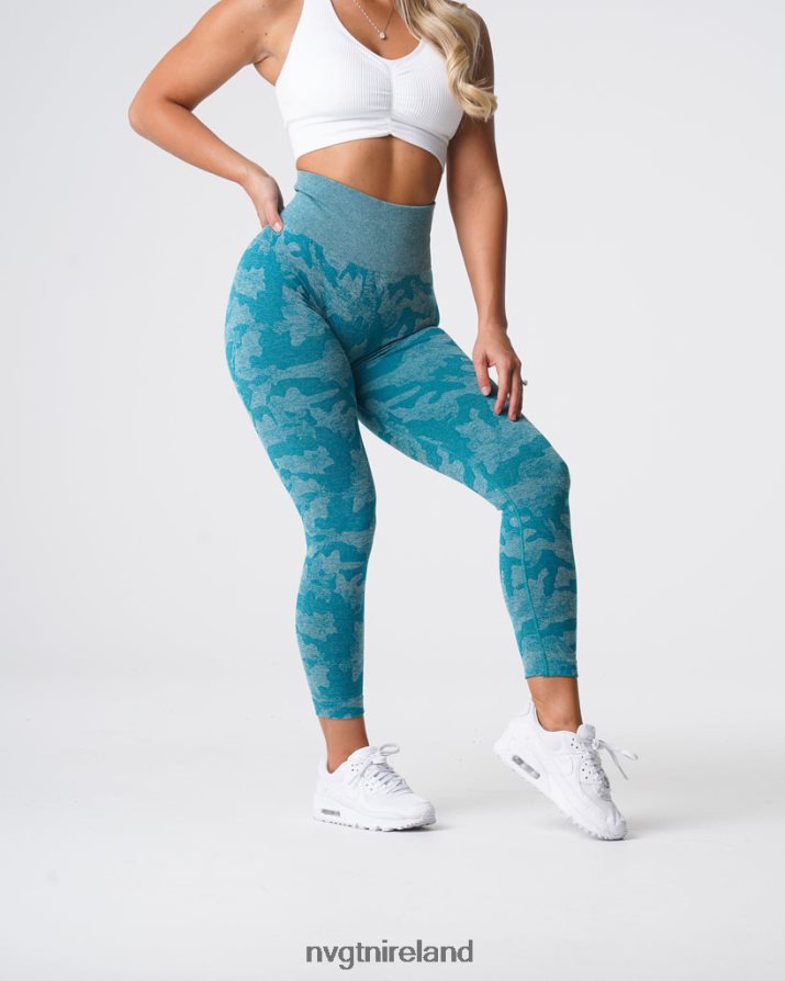 NVGTN Camo Seamless Leggings Fitness Teal Women VV2PRZ664