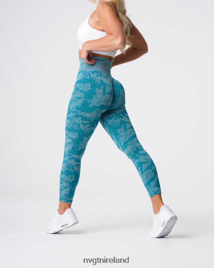 NVGTN Camo Seamless Leggings Fitness Teal Women VV2PRZ664