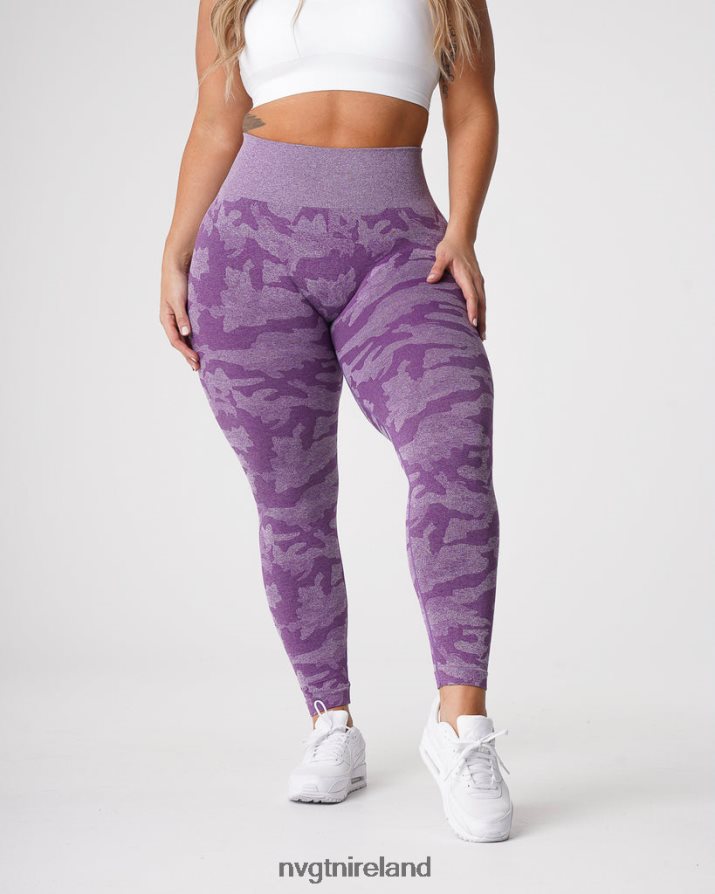 NVGTN Camo Seamless Leggings Fitness Violet Women VV2PRZ658