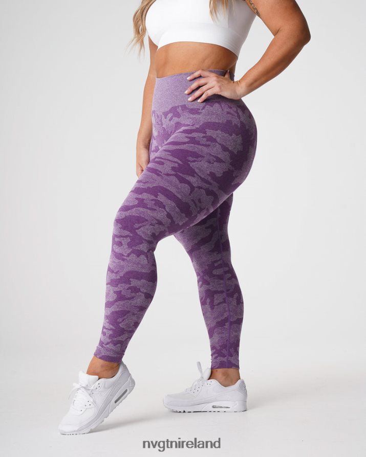 NVGTN Camo Seamless Leggings Fitness Violet Women VV2PRZ658