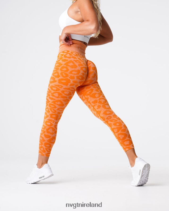 NVGTN Leopard Seamless Leggings Fitness Burnt Orange Women VV2PRZ682