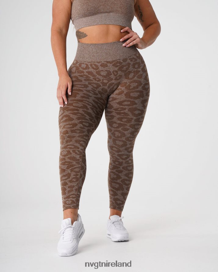 NVGTN Leopard Seamless Leggings Fitness Mocha Women VV2PRZ679
