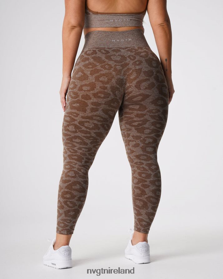 NVGTN Leopard Seamless Leggings Fitness Mocha Women VV2PRZ679