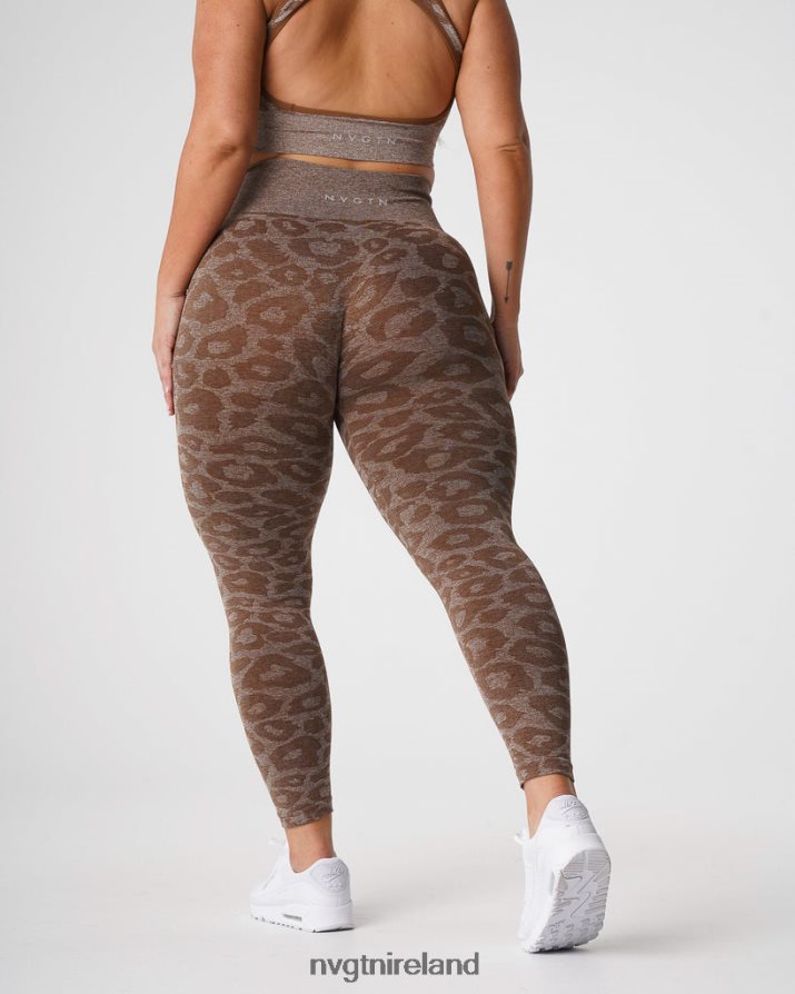 NVGTN Leopard Seamless Leggings Fitness Mocha Women VV2PRZ679