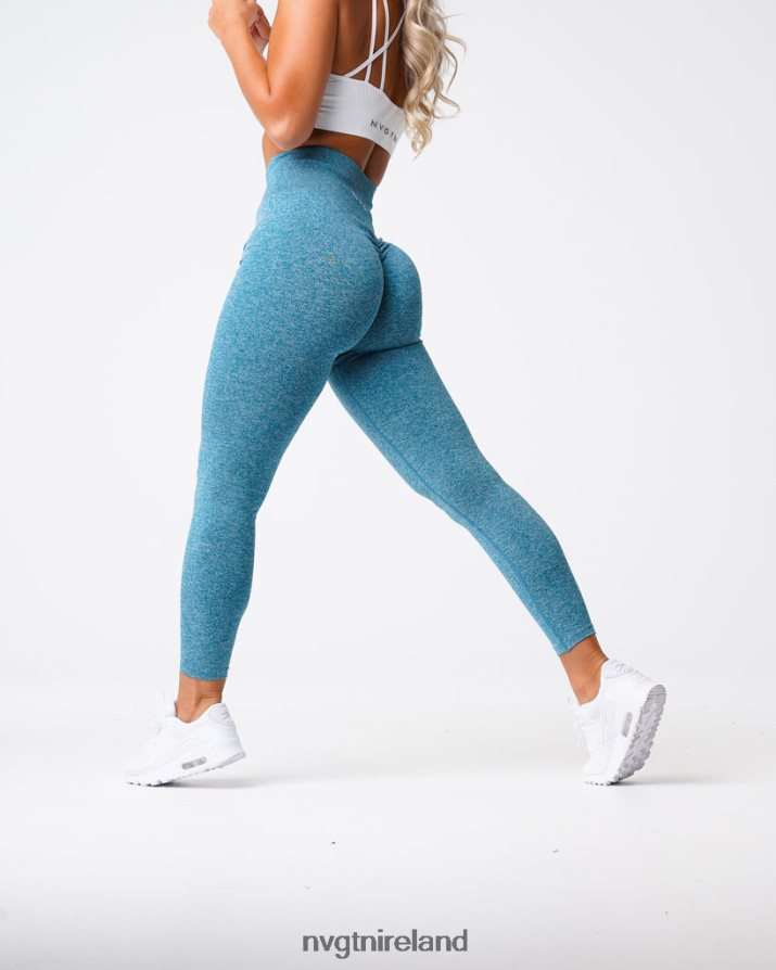 NVGTN Scrunch Seamless Leggings Fitness Teal Women VV2PRZ643