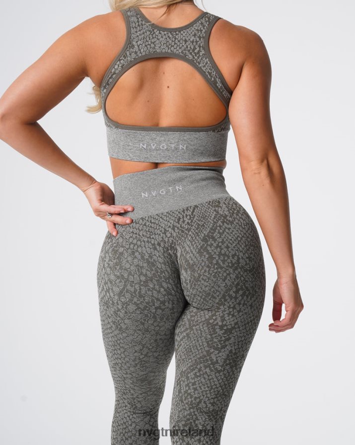 NVGTN Snakeskin Seamless Leggings Fitness Khaki Green Women VV2PRZ686