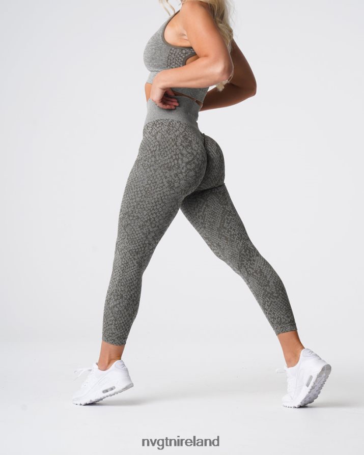 NVGTN Snakeskin Seamless Leggings Fitness Khaki Green Women VV2PRZ686