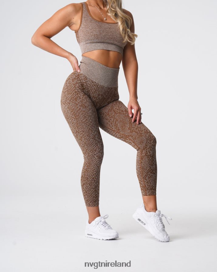 NVGTN Snakeskin Seamless Leggings Fitness Mocha Women VV2PRZ681