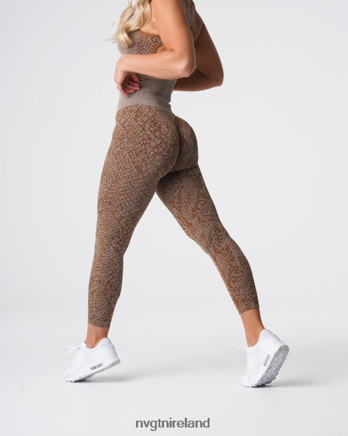 NVGTN Snakeskin Seamless Leggings Fitness Mocha Women VV2PRZ681