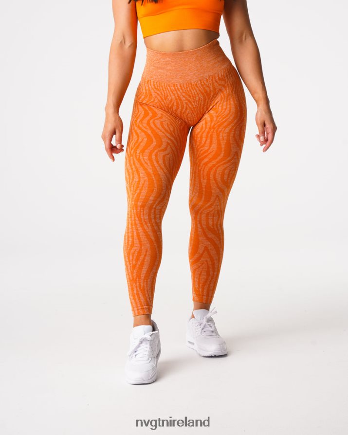 NVGTN Zebra Seamless Leggings Fitness Burnt Orange Women VV2PRZ683