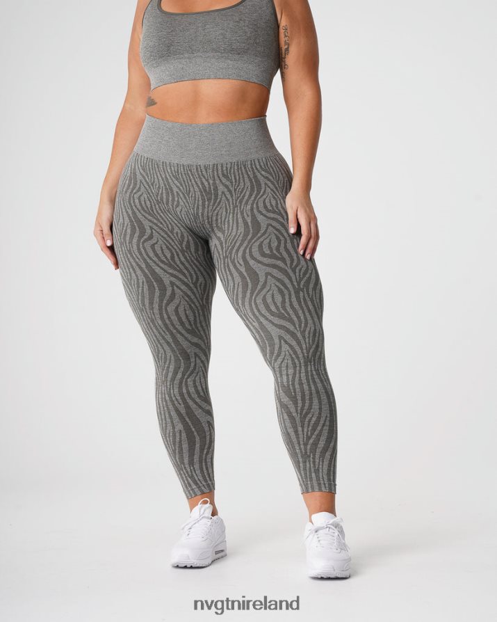 NVGTN Zebra Seamless Leggings Fitness Khaki Green Women VV2PRZ687