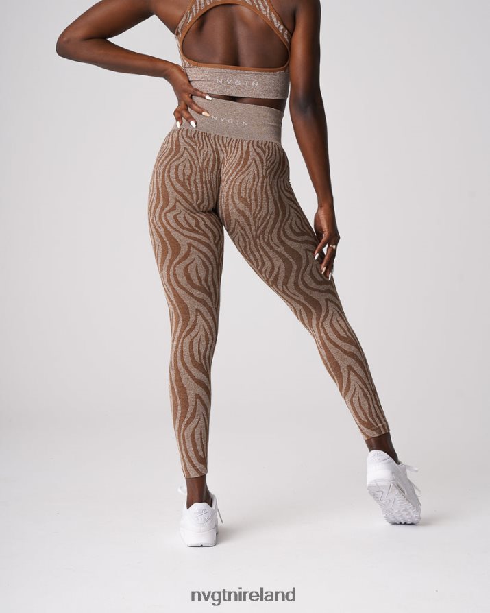 NVGTN Zebra Seamless Leggings Fitness Mocha Women VV2PRZ680