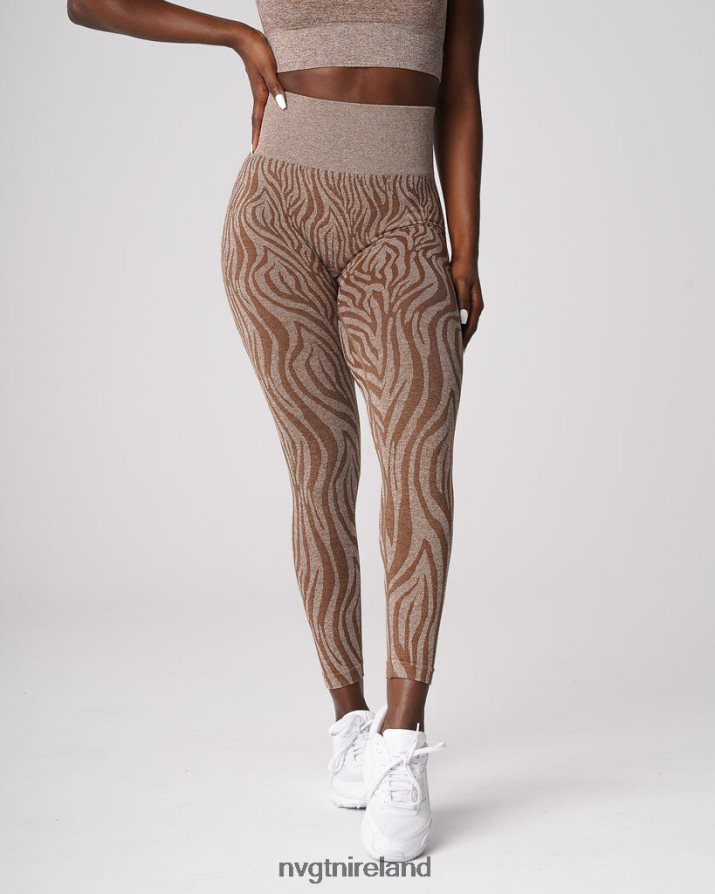 NVGTN Zebra Seamless Leggings Fitness Mocha Women VV2PRZ680