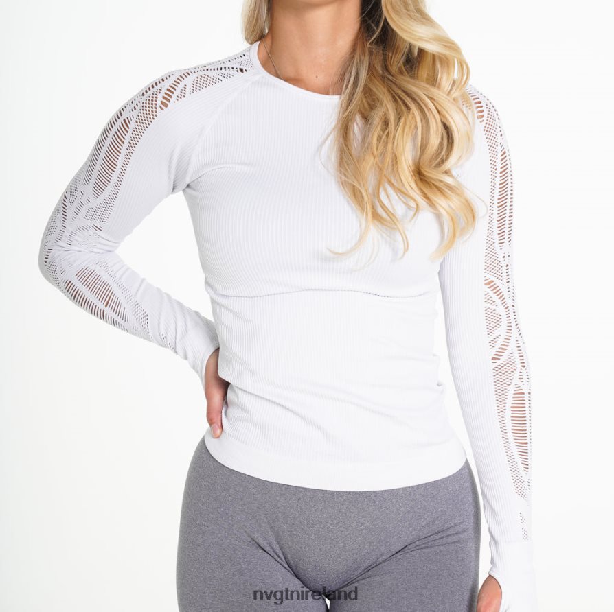 NVGTN Henna Seamless Long-Sleeve Top Fitness White Women VV2PRZ291