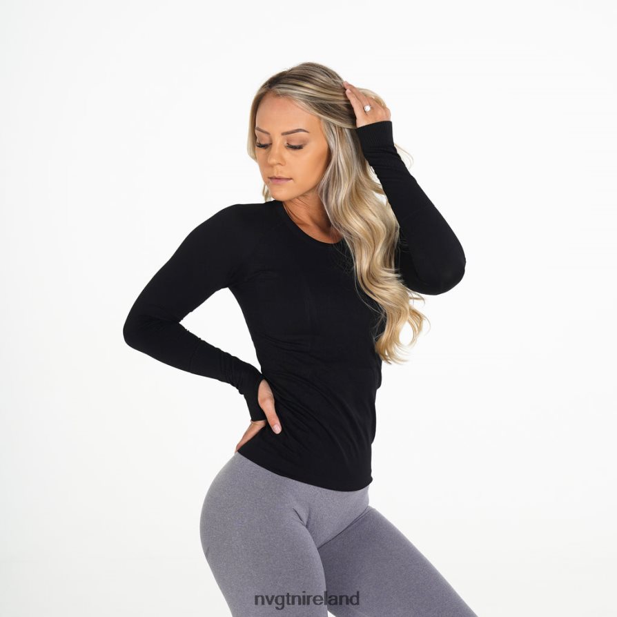 NVGTN Shape Seamless Long-Sleeve Top Fitness Black Women VV2PRZ283