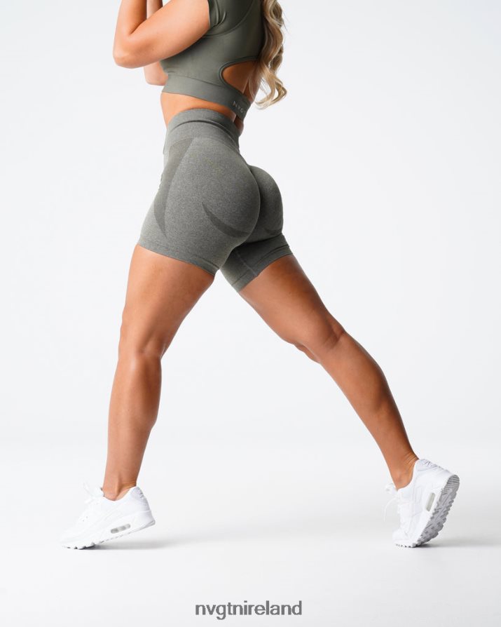 NVGTN Contour Seamless Shorts Fitness Khaki Green Women VV2PRZ343