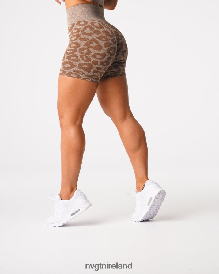 NVGTN Leopard Seamless Shorts Fitness Mocha Women VV2PRZ469