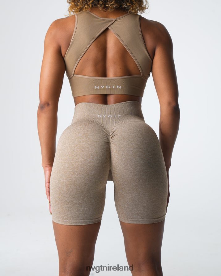 NVGTN Scrunch Seamless Shorts Fitness Beige Women VV2PRZ414