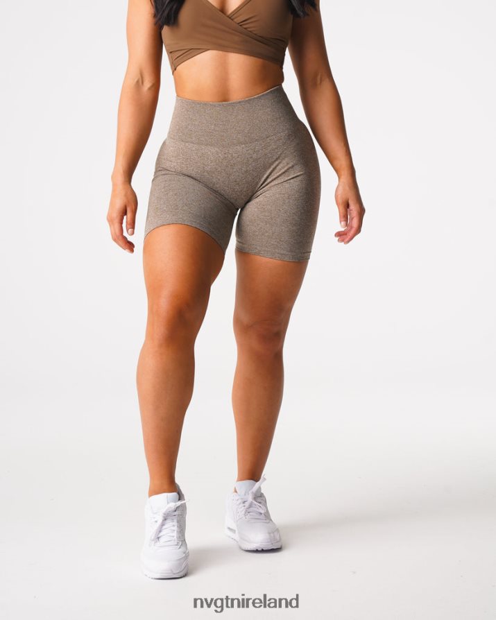 NVGTN Scrunch Seamless Shorts Fitness Mocha Women VV2PRZ418