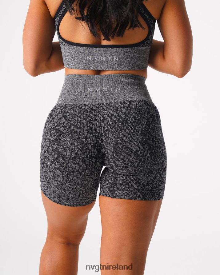 NVGTN Snakeskin Seamless Shorts Fitness Black Speckled Women VV2PRZ473