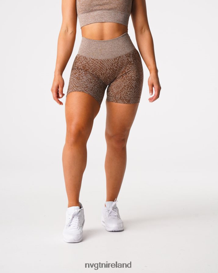 NVGTN Snakeskin Seamless Shorts Fitness Mocha Women VV2PRZ475